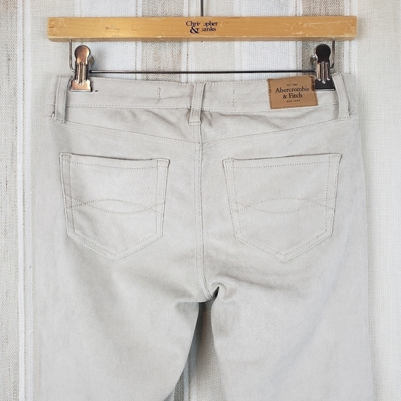 Abercrombie & Fitch Faux Suede Mid Rise‎ Pants Beige Size 0 - Picture 5 of 8